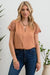 Eyelet Lace Sleeve Blouse in Light Sienna