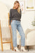 Round Neck Knitted Top in Charcoal
