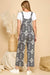 Womens casual overall jumpsuit in Grey & White