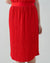 Popcorn Textured Elastic Waist Midi Skirt in Flame Scarlet