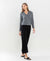 Jet Black High Rise Raw Hem Crop Wide Leg Denim by Lovervet