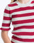 Mini Ruffle Striped Half Sleeve Sweater
