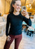 Essential Long Sleeve Tee in Black Beauty