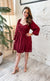 Romantic Ruching Sweetheart Dress in Wine Red