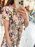 Always Be There Floral Ruffle Mock Neck Dress