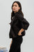 Snap Up & Zipped Hooded Light Weight Jacket in Black