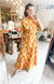 ModaPosa Swiss Dot Orange & Green Maxi Dress