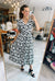Tara Floral Dress in Black & White