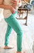 Bridgette High Rise Garment Dyed Slim Jeans in Aquamarine