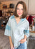 Oversized Half Sleeve Casual Knit Top in Grey & Blue