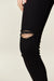 High Rise Control Top Release Hem Skinny in Black