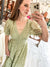 Button Down Lace Dress in Light Sage