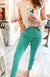 Bridgette High Rise Garment Dyed Slim Jeans in Aquamarine