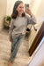 Heather Grey Waffle Knit Sweater