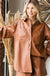 Faux Leather Button Down in Rich Cognac