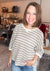 Textured Stripe Knit Top in Mocha & Cream