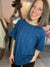 Textured Dolman Sleeve Top in Navy