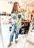 Corduroy Plaid Snap Western Top in Sage