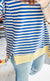 Oversized Stripe Casual Knit Top in Blue