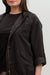 Snap Up & Zipped Hooded Light Weight Jacket in Black