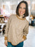 Oversized Printed Knit Casual Top in Mixed Mocha
