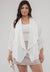 Beverly Hills 3/4 Rouched Sleeve Blazer in Vinbrant White