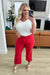 Lisa High Rise Control Top Wide Leg Crop Jeans in Red