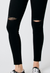 High Rise Control Top Release Hem Skinny in Black