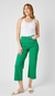 Briar High Rise Control Top Wide Leg Crop Jeans in Kelly Green