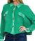 Oversized Waffle Shacket in Kelly Green