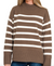 Striped Mock Neck Sweater in Ivory and Brown