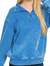 Acid Wash Fleece Half Zip in Ocean Blue