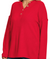 4 Button Henley Sweater in Ruby Red