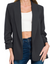 Ruched Sleeve Classic Blazer in Black