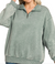 Acid Wash Fleece Half Zip in Ash Jade
