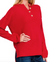 4 Button Henley Sweater in Ruby Red