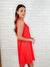 The Power I Hold V-Neck Ribbed Knit Dress in Summer Coral
