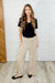 Working on Lounging Elastic Waist Bottoms in Khaki