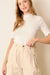 Ribbed Top with Scalloped Edge in Ivory