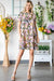 Always Be There Floral Ruffle Mock Neck Dress