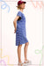 High Low Side Slit Striped T-Shirt Dress in Royal Blue