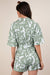 Printed Button Down Resort Romper in Sage
