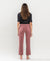Raw Hem Crop Straight Medium/High Rise in Desert Rose