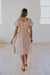 Smocked Waist Mixed Media Dress
