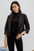 Snap Up & Zipped Hooded Light Weight Jacket in Black