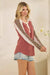 Thermal Knit Button Front Henley Pullover in Marsala