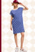 High Low Side Slit Striped T-Shirt Dress in Royal Blue