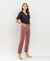 Raw Hem Crop Straight Medium/High Rise in Desert Rose