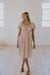 Smocked Waist Mixed Media Dress