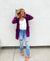 Lola Cardigan in Dusty Pink & Purple